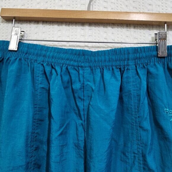 Vintage Reebok Nylon Windbreaker Aqua Blue Elastic Cuff Pants Women's Size Large - Picture 8 of 12